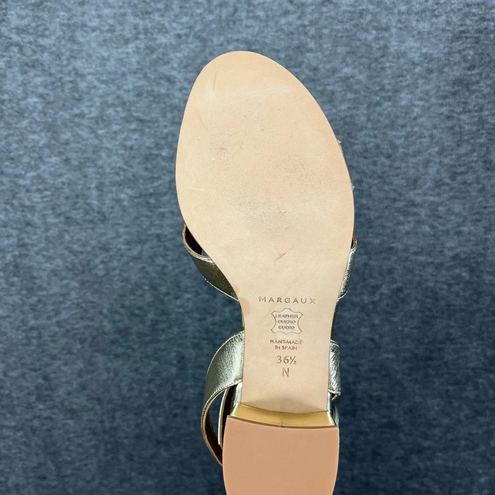 Margaux The Uptown Sandal EU 36.5 US‎ 6.5 Metallic Gold Nappa Leather Bridal